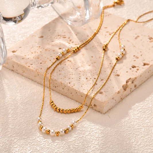 COLLAR DOBLE CON PERLAS