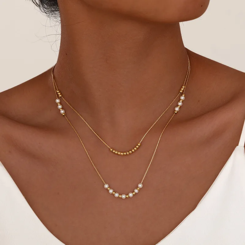 COLLAR DOBLE CON PERLAS