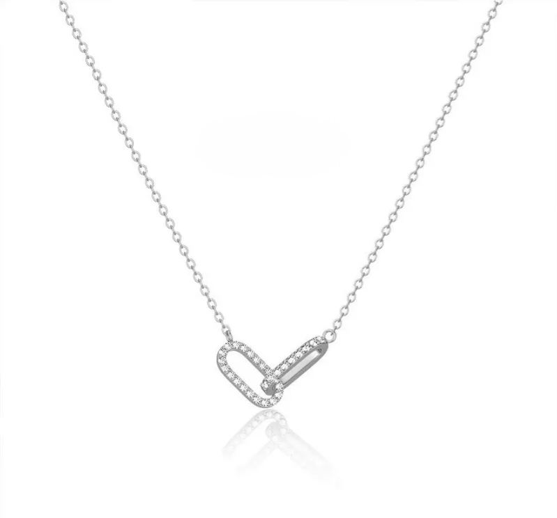 COLLAR DOBLE OVALO PLATA