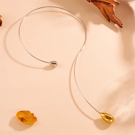CHOKER RIGIDA DE GOTAS BICOLOR