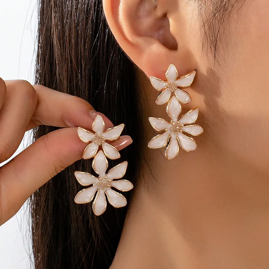ARETES DOBLE FLOR
