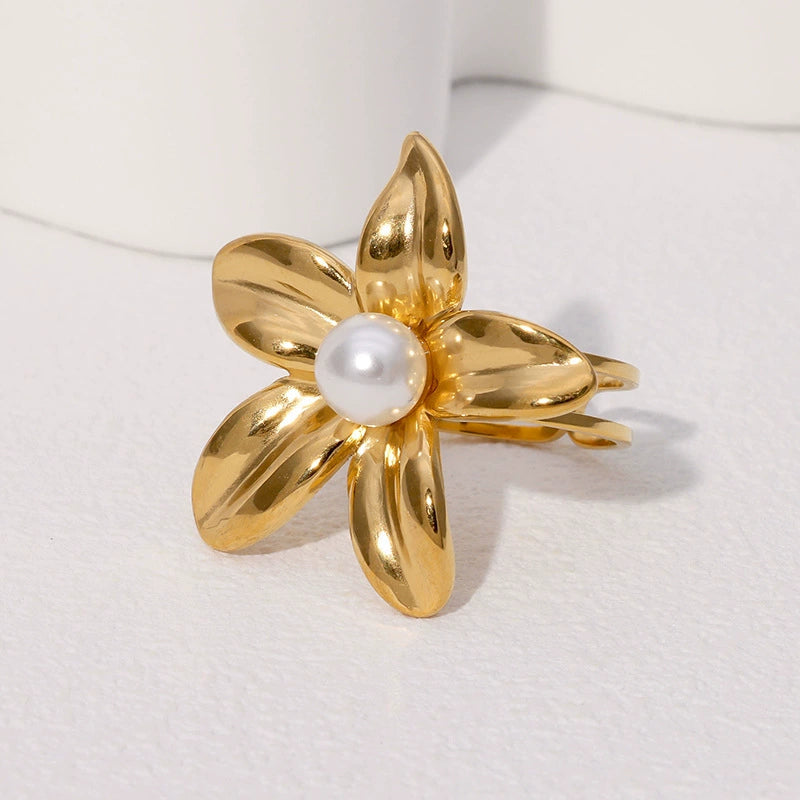 ANILLO FLOR CON PERLA