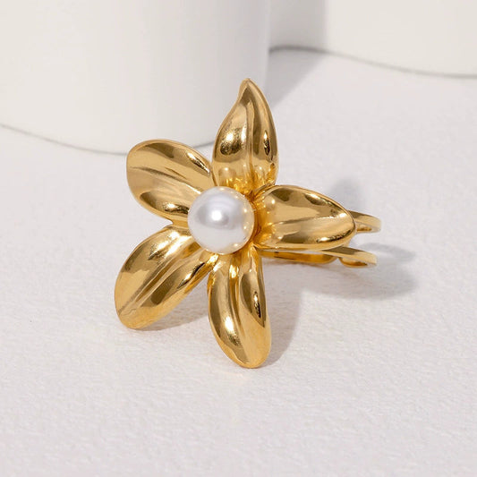 ANILLO FLOR CON PERLA