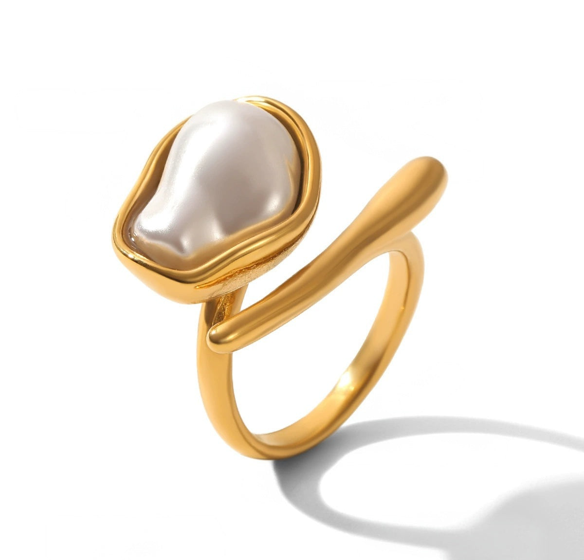 ANILLO ASIMETRICO CON PERLA
