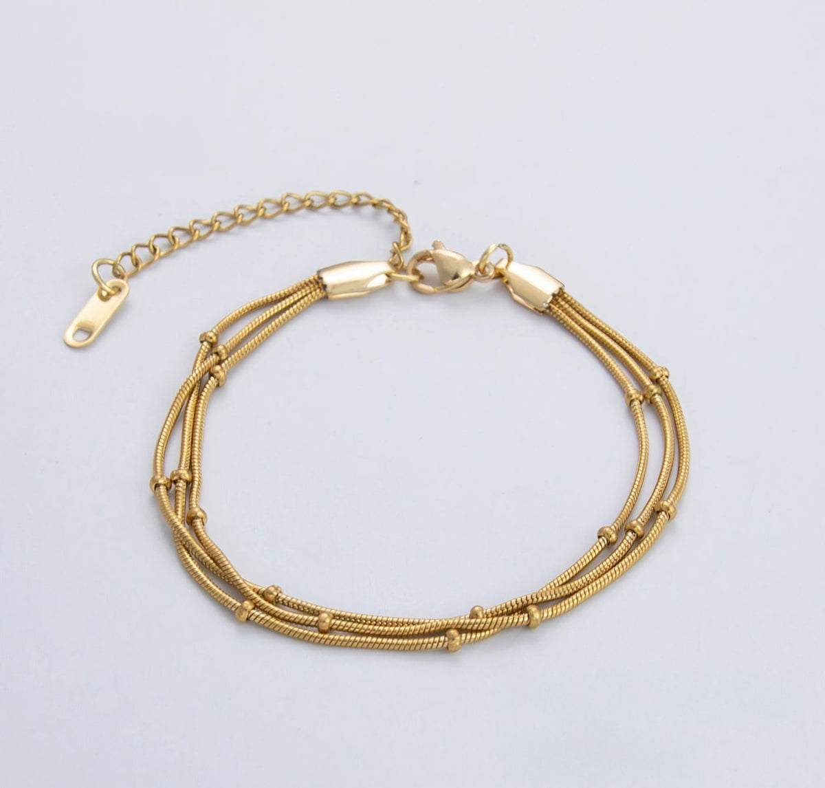 PULSERA TRIPLE CON BORLAS